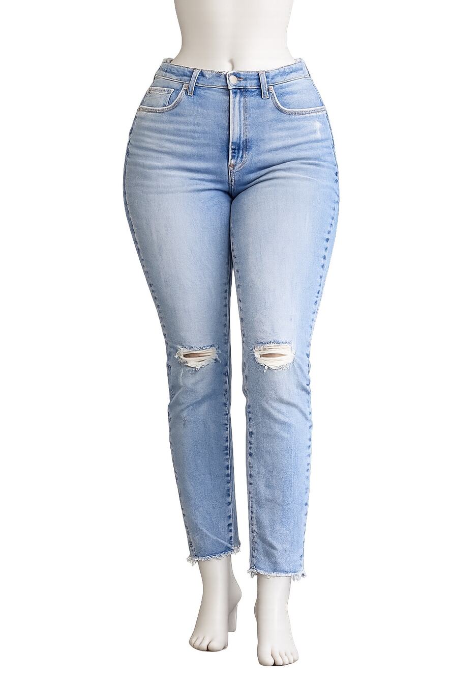 Good American Good Legs High Rise Skinny Jeans Fray Waist - Size 26 Plus